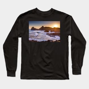 Kynance Cove at sunset in Cornwall Long Sleeve T-Shirt